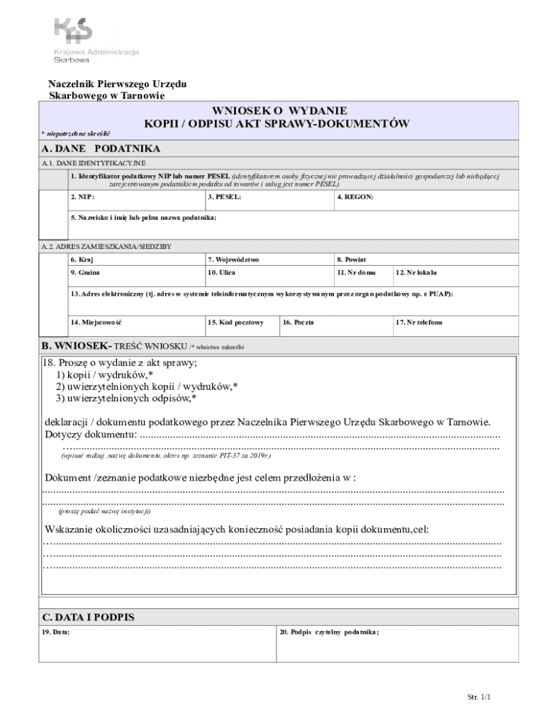 Polish Document For Example.pdf Polish Tax Document Copy Request Form - Blank Fillable Template | Fill ...