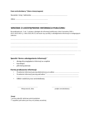Request for Public Information