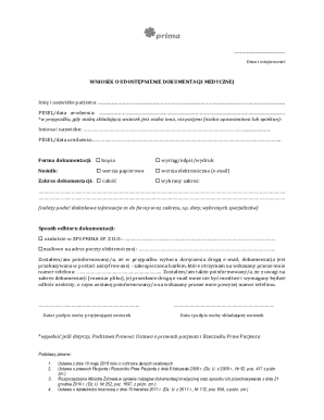 Medical Documentation Request Form