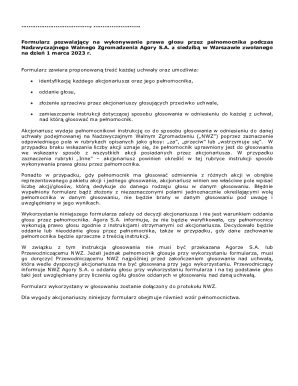 Proxy Voting Form for Agory S.A. Extraordinary General Meeting