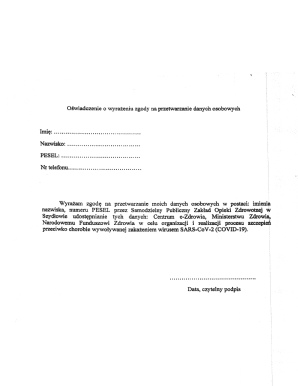 Consent for Personal Data Processing