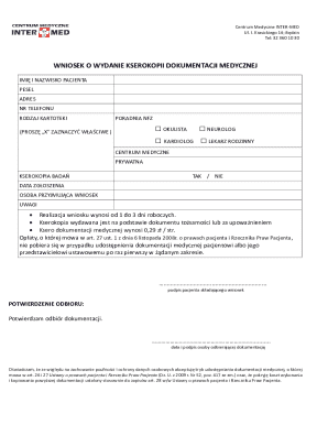 Medical Records Copy Request Form