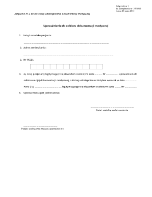 Medical Documentation Authorization Form