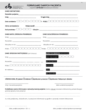 Patient Data Form