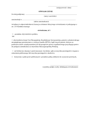 Polish Citizenship Affidavit