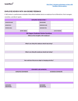 360 Degree Employee Review Form