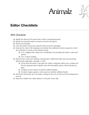 Editor Checklists