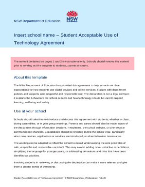 NSW Student Acceptable Use of Technology Agreement