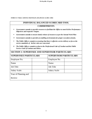 Uganda Public Service Individual Balanced Scorecard