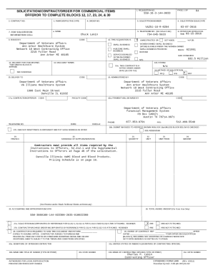 US Federal Commercial Items Contract Form