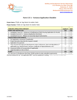 Variance Application Checklist