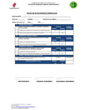 Peru Government Curriculum Evaluation Form