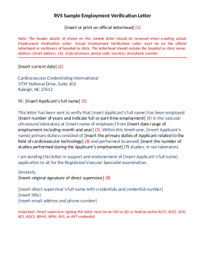 Employment Verification Letter