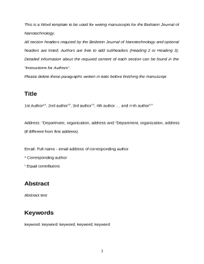 Beilstein Journal of Nanotechnology Manuscript Template