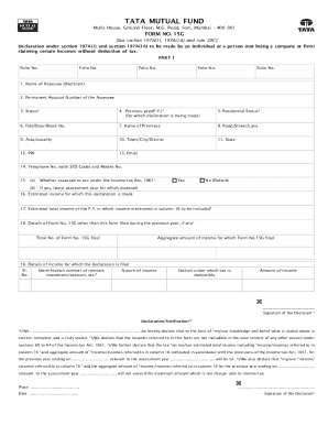 Form 15G Declaration