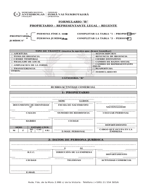 Paraguay Business Registration Form B