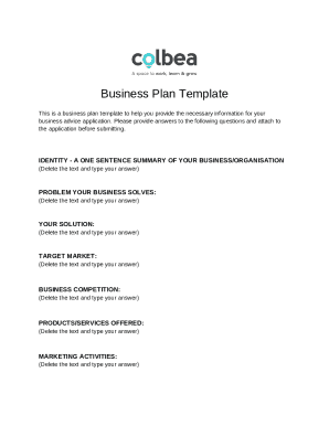 Business Plan Template