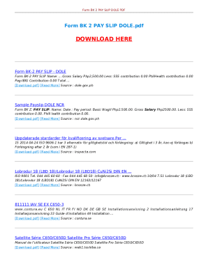 Form BK-2 Pay Slip DOLE