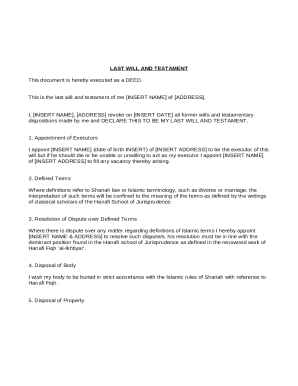 Last Will and Testament