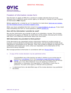 Freedom of Information Review Form