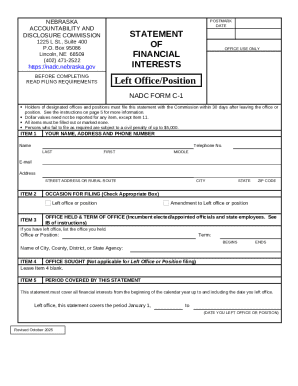 Nebraska Financial Disclosure Form C-1