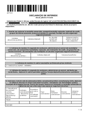 Romania Interest Declaration Form