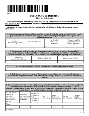 Romania Interest Declaration Form