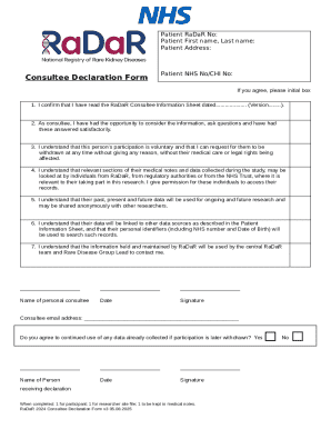 RaDaR Consultee Declaration Form