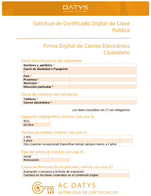 Digital Certificate Application Form
