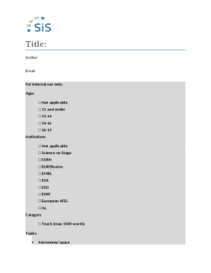 Science Education Article Submission Form