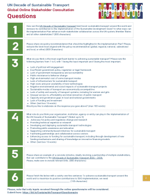 UN Sustainable Transport Stakeholder Consultation