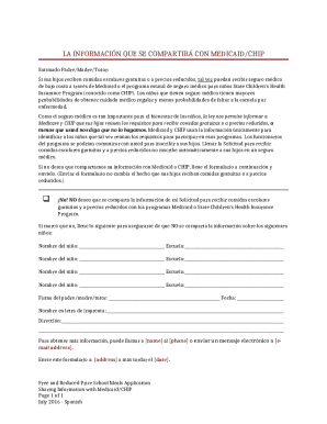 Free and Reduced Price School Meals Application