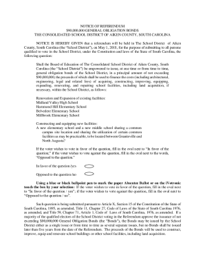 Notice of Referendum for School Bonds