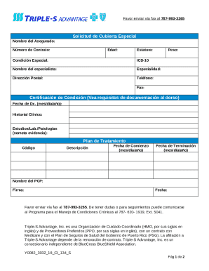 Special Coverage Request Form