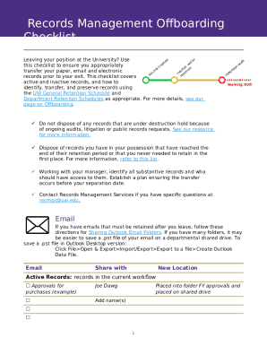 Records Management Offboarding Checklist