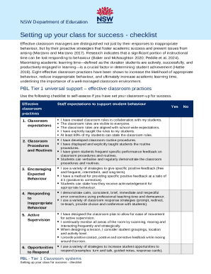 Classroom Success Checklist