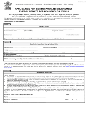 Commonwealth Government Energy Rebate Application