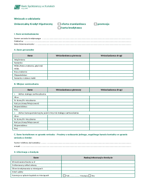 Universal Mortgage Credit Application Form