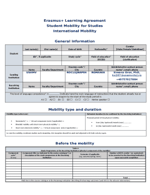 Erasmus+ Learning Agreement