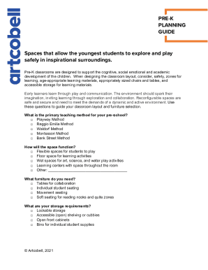 Pre-K Classroom Planning Guide