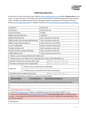 Raffle Reporting Form
