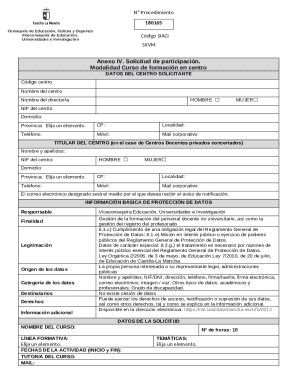 Castilla-La Mancha Education Training Course Application