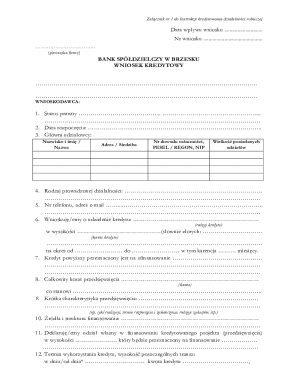 Bank Spółdzielczy Loan Application Form