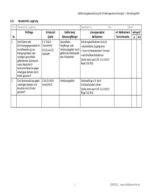 Gefährdungsbeurteilung für Kindertageseinrichtungen