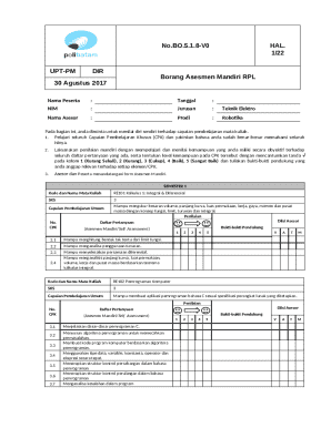 Indonesian Self Assessment Form