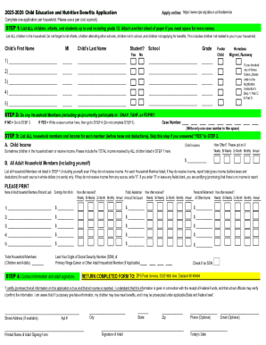 Child Education and Nutrition Benefits Application