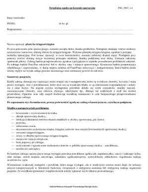 Medical Consent Form for Surgical Procedure