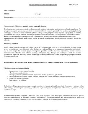 Medical Consent Form for Surgical Procedure