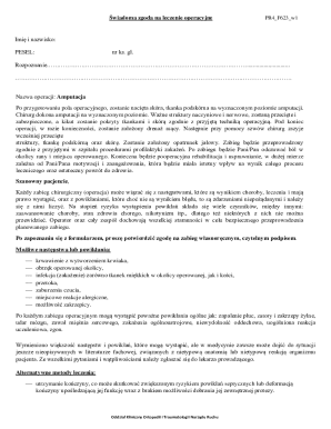 Medical Consent Form for Amputation