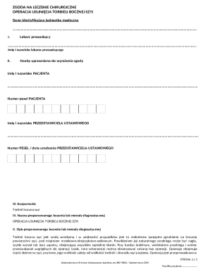 Medical Consent Form for Neck Cyst Surgery